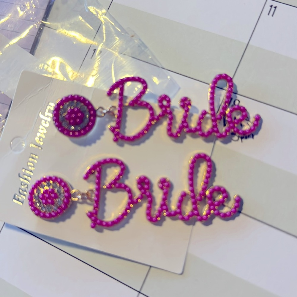 Pink Bride Earrings